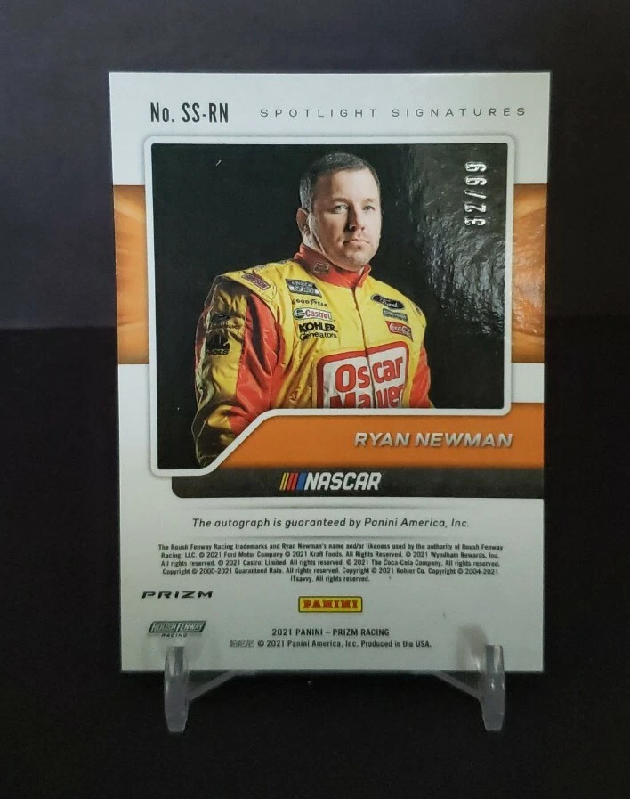 2021 Prizm Nascar Ryan Newman Spotlight Auto 32/99 - Image 2 of 2