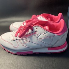 Reebok CL Classic Leather Kids Size 3 Pink White GX5606 Sneaker