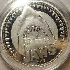 Jaws Limited Edition Metal Coin Official Movie Collectible Emblem Badge