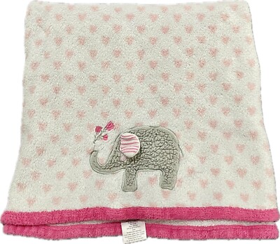 Parents Choice Elephant Baby Blanket Hearts Pink Sensory Flowers