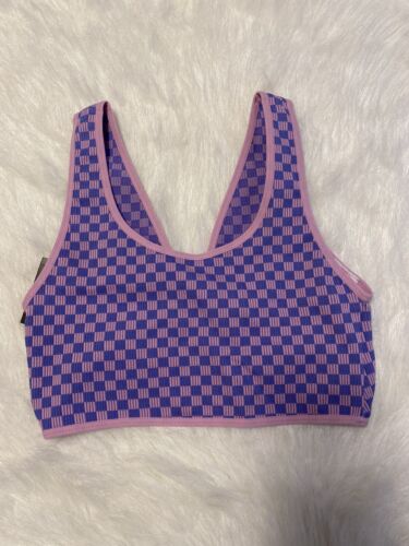 No Boundaries Bra Womens Junior Size Large Purple Seamless Twist Back Bralette