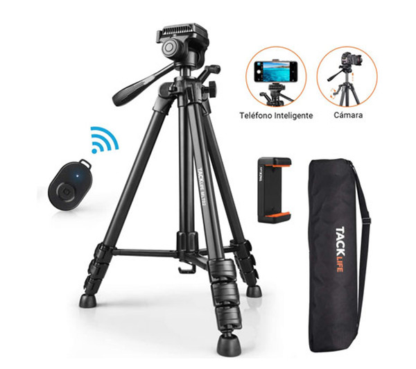 TACKLIFE MLT-02 Trípode de Cámara (48cm-150cm), 360° Fuerte Estabilidad