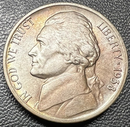 1938 D Thomas Jefferson Nickel Gem Proof With Toning - Bild 1 von 3