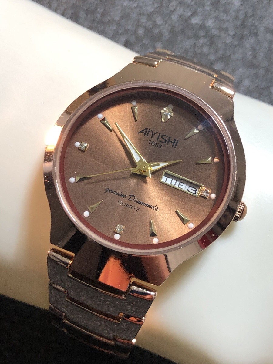 STAR JEWELRY 2019 クリスマス ガラスウォッチ ピンクゴールド AIYISHI 1658 Genuine Diamonds Ladies Watch Rose Gold Day In