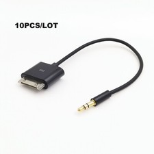 10PCS/LOT 20cm For iPod Dock Connector to 3.5mm Stereo Input Adapter Plug