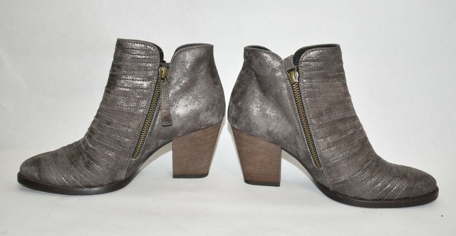 $450 PAUL GREEN Malibu Sliced Zip Bootie CHUNKY NUBUCK EARTH METALLIC 6 1 (B25) | eBay