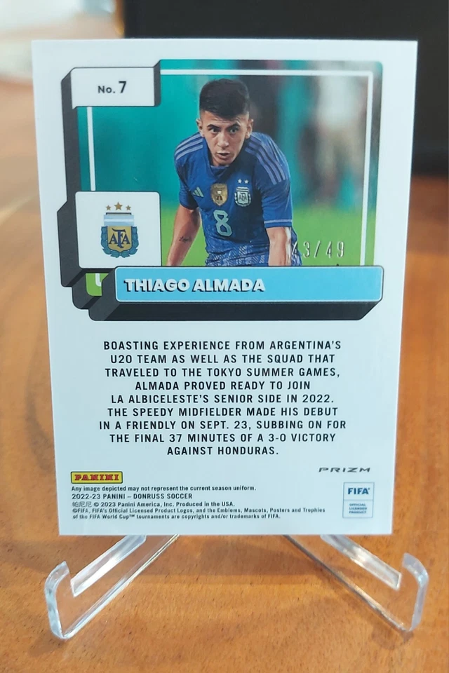 Thiago Almada Panini Optic Teal Mojo /49 Rookie RC #43/49 - Image 2 of 2