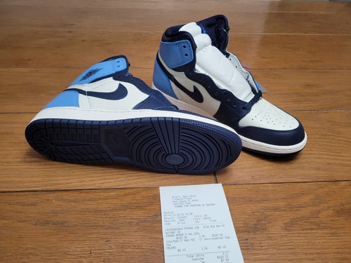 Air Jordan 1 Retro Alta Obsidian UNC GS Talla 6y 575441-140 - Imagen 3 de 5