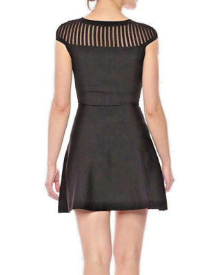 slim fit dress slacks Black Short Sleeve Mini Dress - All Dresses