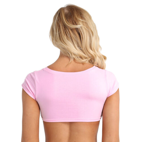 T-shirt donna Yes Daddy stampa crop top manica corta top blusa lingerie - Foto 7 di 37