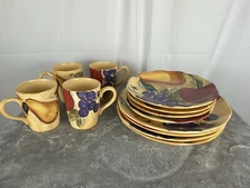 Home Trends Ceramic Verdona Dinnerware Set 12 pieces. Colorful Fruit Pattern