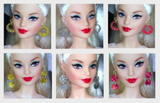 Dreamz RED, GOLD or SILVER SPARKLE Hoops Earrings Jewelry for 11.5" doll