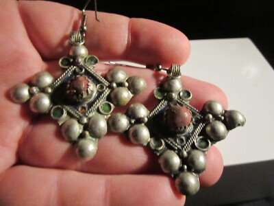 VINTAGE ARTISAN CRAFTED EARRINGS - 2'' LONG - OFC-T2