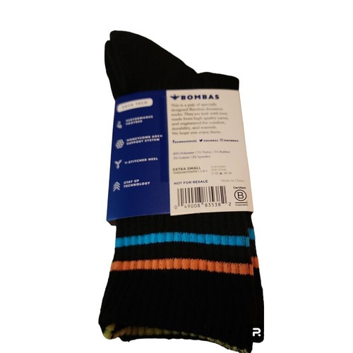Bombas Socks 4 Pairs Black Striped Ankle Extra Small XS Youth 11.5-4 - Picture 2 of 2