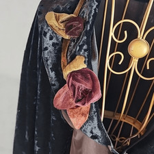 Rosettes  Vintage Crushed Velvet Cardigan with Rose Detail Size 10 Romantic