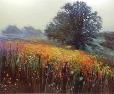 Misty Morning by Jon Friedman Landscape Trees Water Rocks Decor Art Print Poster