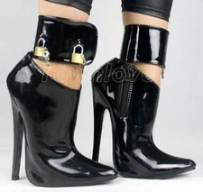 Women's Club Stiletto Super High Heel Dinner Party Lock Straps Dress Shoes Boots