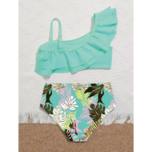 Kids Girls Swimsuit Cross Straps Bathing Suit Casual Vest With Underpants Set - Picture 13 of 19