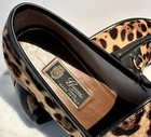 GUCCI 1953 Leopard Calf Hair Black Leather Loafers Gold Horsebit Shoes Bag Sz 8 — photo 7