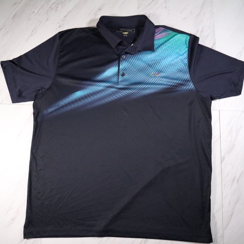 Greg Norman Shark Mens Golf Polo Shirt Play Dry Navy Blue Design XXL