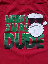 CHILDRENS PLACE 2 pc,Christmas Santa Shirt 'Merry XMas Dude'  Jeans, Boy Size 6