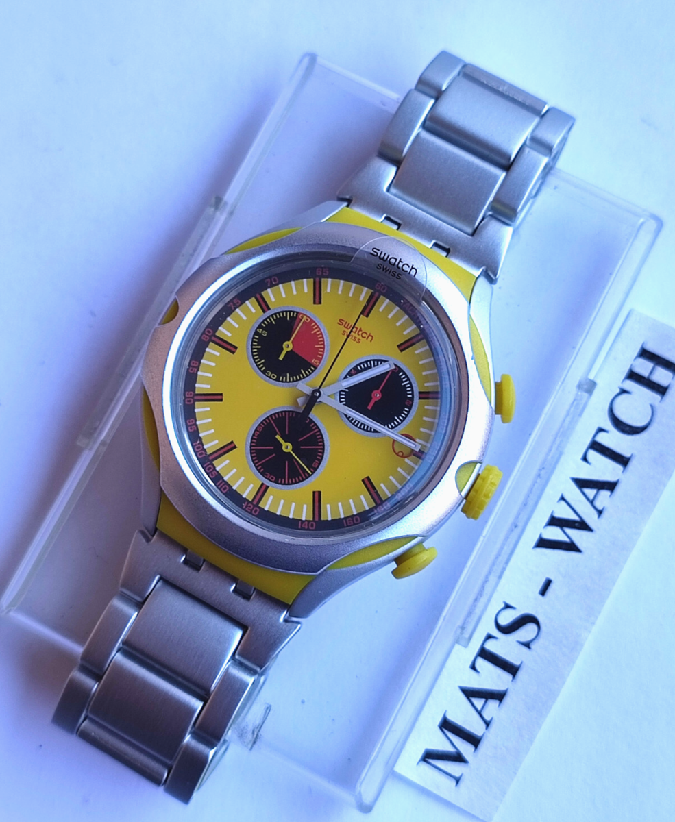 Swatch Irony liteクロノグラフ腕時計 Swatch Irony Xlite Chrono Yys4002ag Lemon Squash New | eBay
