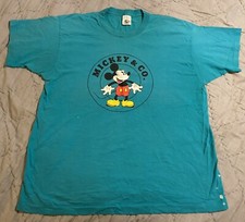 Vintage 90s Mickey  Co. Mouse XL T-Shirt Teal Disney Single Stitch  READ 