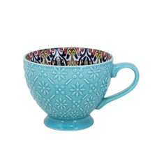 Blue Mug 350ml Ceramic Coffee Cup Tuscany Bohemian Bohemian Design