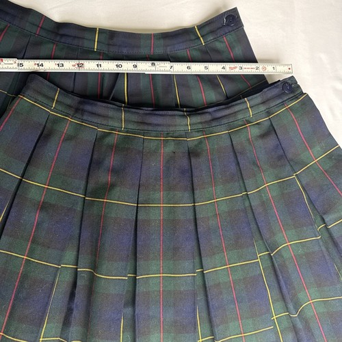 Dennis Uniform Belair Plaid Pleated Size Junior J3 Girls Skirt 2 Pack - Picture 2 of 10