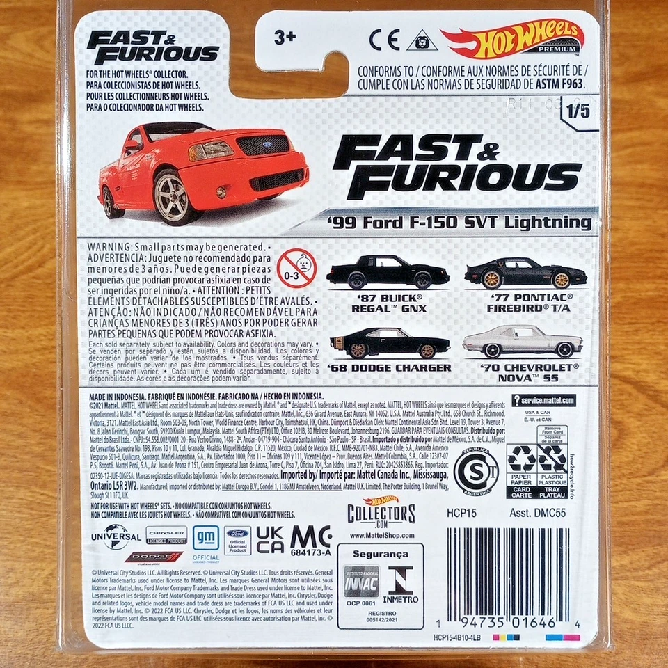 Hot Wheels Premium Fast & Furious '99 Ford F-150 SVT Lightning Real Riders 2022 - Image 3 of 3