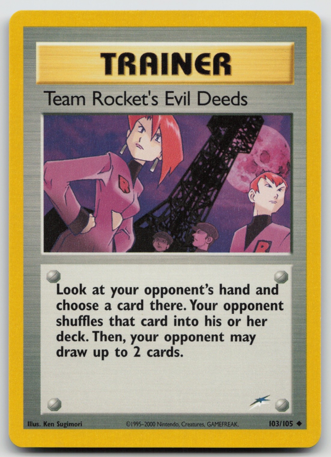 Pokemon Card Team Rocket's Evil Deeds Uncommon Neo Destiny 103/105