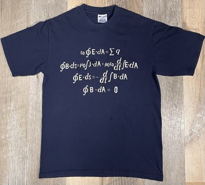 VTG Champion Maxwells Equations Physics Math Retro Nerd Cotton T-Shirt Adult M