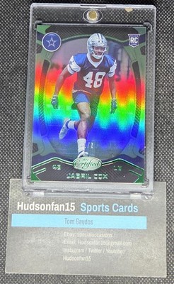 Jabril Cox 2021 Panini Certified #199 Rookie Mirror Green 1/5 Dallas Cowboys