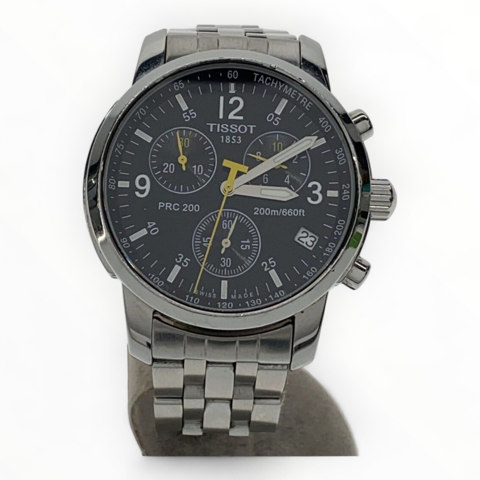 TISSOT 1853 Authentic Men's Watch Black Silver 1.89 x 1.73 Inches Model 3971