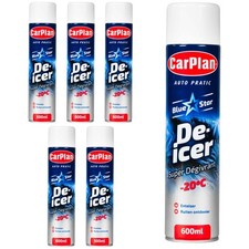 CarPlan Blue Star De-Icer Car Windscreen Aerosol Spray Car Ice Melt 600ml x6