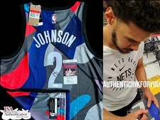 CAM JOHNSON SIGNED JERSEY JSA COA + EXACT VIDEO PROOF BROOKLYN NETS AUTOGRAPH