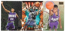 RAY ALLEN ROOKIE LOT 1996-97 FLEER METAL 186 PREMIUM 63 MILWAUKEE BUCKS SONICS