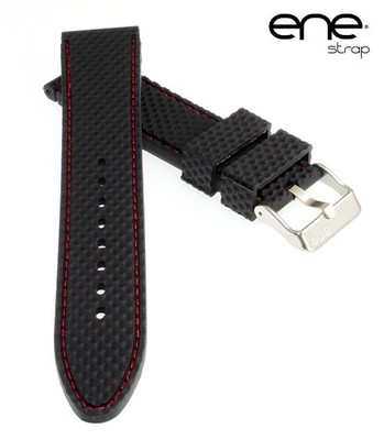 Premium ene strap Silikon Uhrenarmband Modell Cintano RN schwarz 20 mm