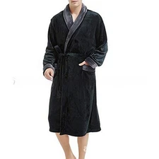 Bathrobe Men's Cotton Blend Fleece Plus Size Nightwear Robe NY Threads