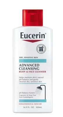 Eucerin Advanced Cleansing Body & Face Cleanser Fragrance & Soap Free 16.9 fl oz