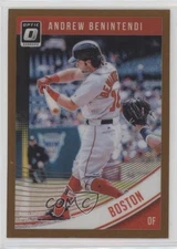 2018 Panini Donruss Optic Variation Bronze Prizm Andrew Benintendi (Check Swing)