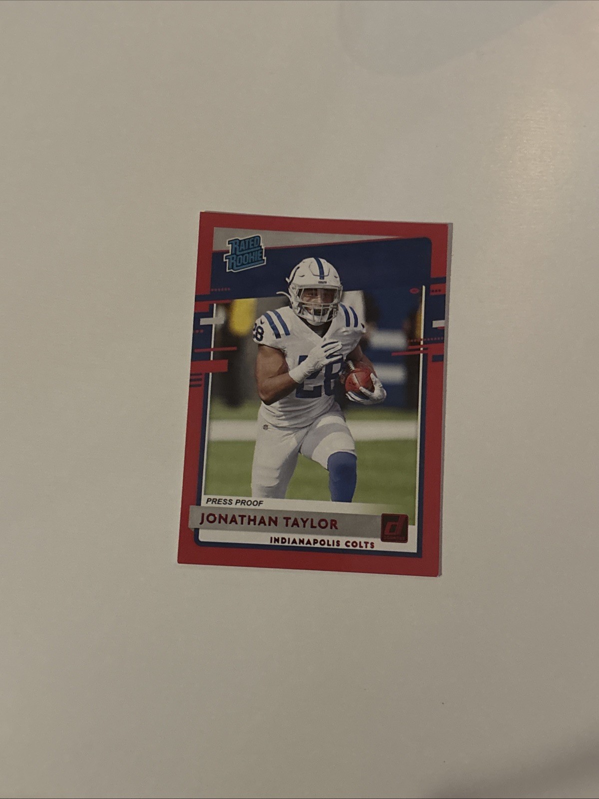 2020 Panini Donruss - Rated Rookie Jonathan Taylor #317 Press Proof Red (RC)
