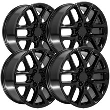 Set Of 4 Oe Wheels Cv62 24x10 6x5.5 28mm Gloss Black Wheels Rims 24 Inch