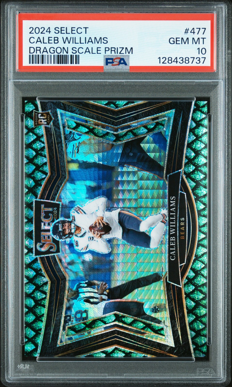 2024 PANINI SELECT DRAGON SCALE PRIZM #477 CALEB WILLIAMS 29/70 PSA 10