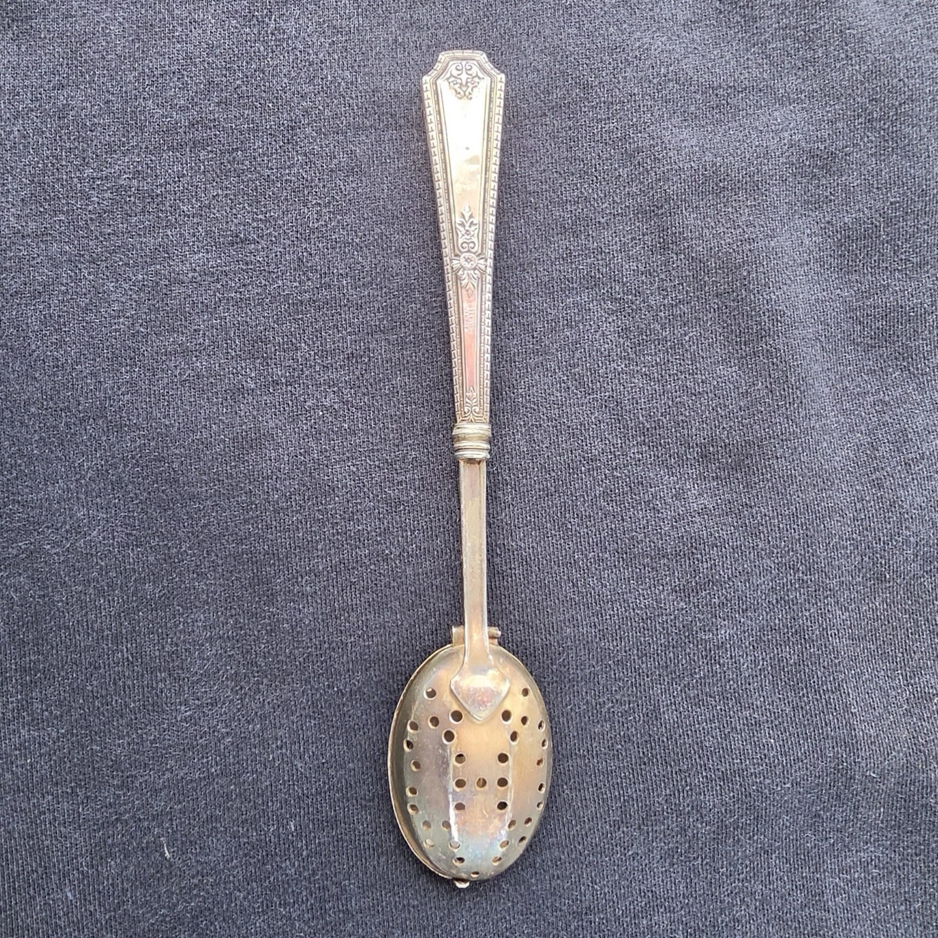 Reusable Hinged Sterling Silver Handle Spoon Infuser Tea Strainer Spoon,