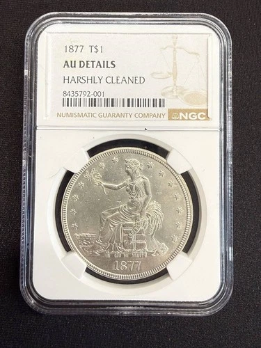 NobleSpirit Cleaned 1877 Silver Trade Dollar