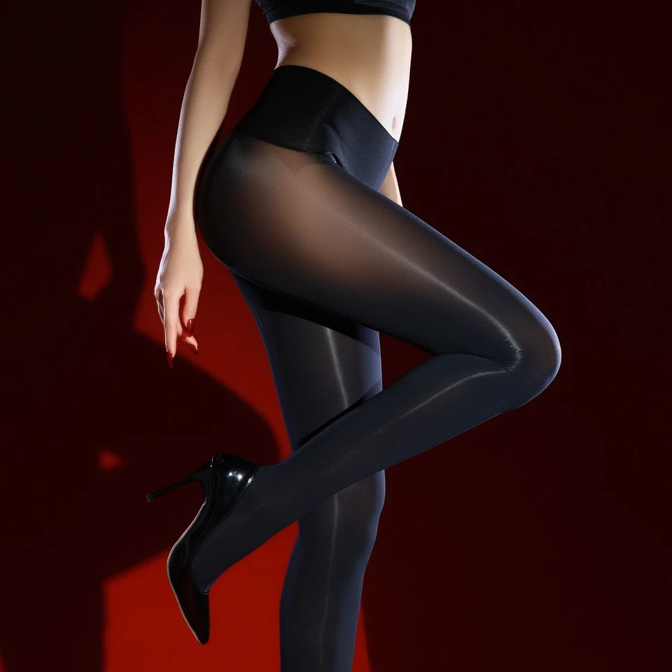 Meia-calça modeladora de veludo 100D brilhante a óleo 220 lb - Imagem 4 de 4