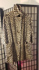 Vintage womens leopard faux fur coat size Large
