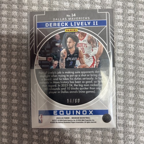 2023-24 Obsidian Equinox Reggae Flood Derek Lively Rookie /60 #14 - Bild 2 von 2