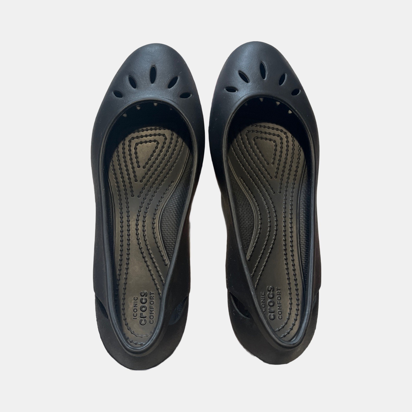 Crocs Kelli Ballet Flats Black Iconic Comfort Slip On Shoes Women’s Size 9